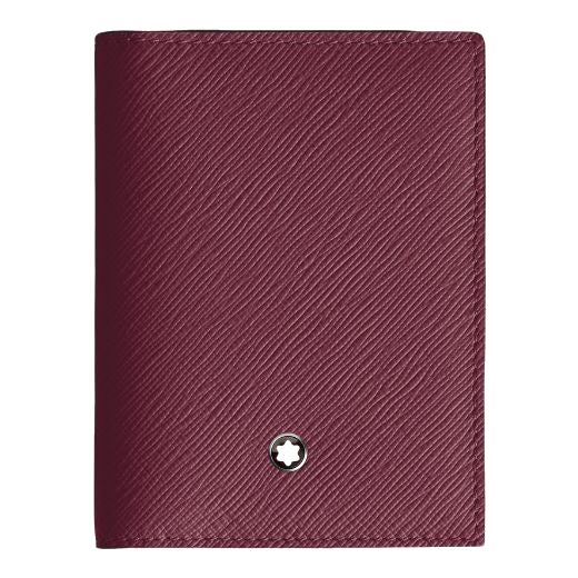 Montblanc's Sartorial Cassis Leather 4CC Business Card Holder is made from cowhide leather.