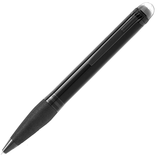 Montblanc's StarWalker Black Cosmos Doué Ballpoint Pen features a metal cone.