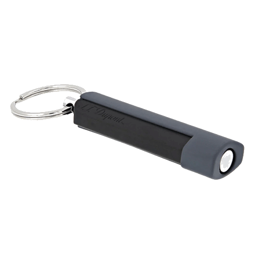This S.T. Dupont Matte Graphite Cigar Cutter Keyring has a chrome split ring.