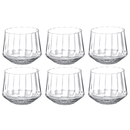 These are the Crystal Glass Set of 6 Bernadotte Tumbler Glasses designed by Georg Jensen.