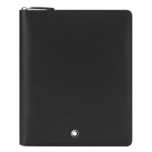 Sartorial A5 Notebook Holder Black Saffiano Zip Around Set By Montblanc