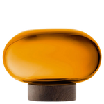 lsa oblate large amber vase with walnut base