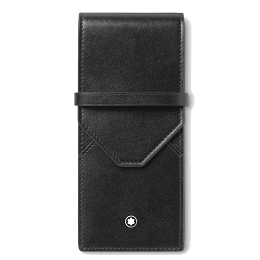Montblanc's Meisterstück 3 Pen Pouch Black Leather is made out of smooth calfskin leather that has a slight shine.