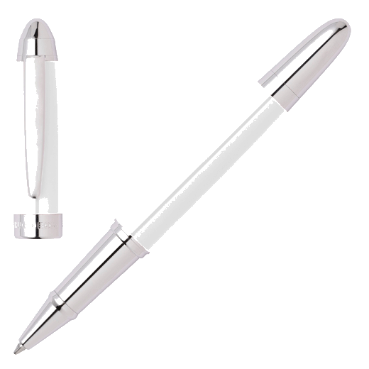 Hugo Boss Icon Chrome Rollerball Pen in White