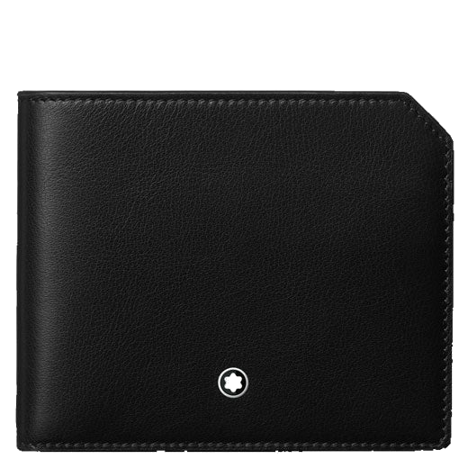 Montblanc's Meisterstück Selection Soft Black 6CC Wallet is crafted out of plain leather.