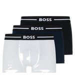 boss 3 pack cotton stretch trunks white black navy