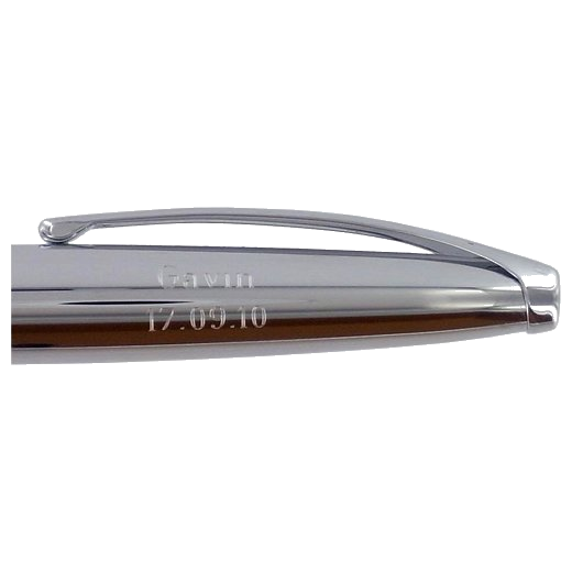 Engraving shown on the cap of this Cross pen in Gravo Double Contour Font.