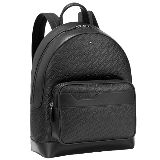 This Montblanc 4810 M_Gram Black Backpack features a zip-top closure.