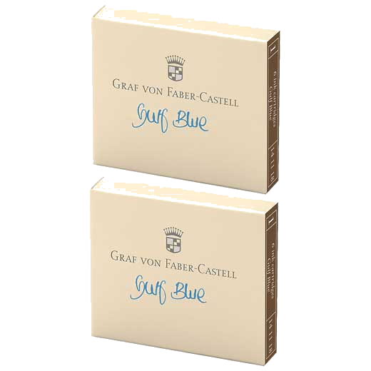 These are the Graf von Faber-Castell Gulf Blue Ink Cartridges 2 x Pack of 6.