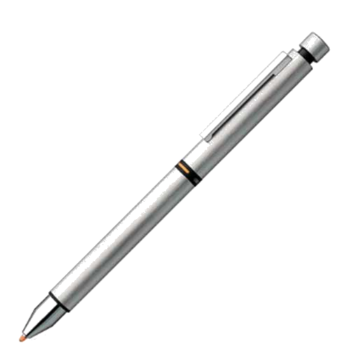 This Lamy silver pen can be used as a ballpoint or pencil.