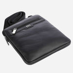 The base of the BOSS Lewys Black Envelope Bag with Metal Logo and Signature Three Stripes.