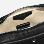 Montblanc embossed brand name inside the Black Grained Leather Cross Body Bag.