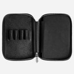 Inside the Sartorial Black Leather Eight Pen Pouch with Zip.