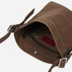 The inner slip pocket of the Paul Smith Khaki 'Floral Street' Organic Cotton Blend Canvas Musette Bag.