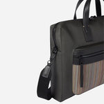 Side view of the Men's Folio with 'Signature Stripe' Coated Canvas Pocket.
