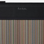 The Paul Smith signature on the Signature Stripe Coated Canvas Document Case.