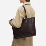 The Oak Street Dark Oak Brown Medium Zip Top Tote Bag by Radley.