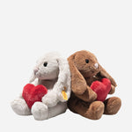 The Hoppie Love Brown Rabbit 16 cm with grey rabbit.