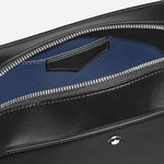 The slip pocket inside the Meisterstück Smooth Black Leather Wash Bag with Strap and Nib-Shaped Detailing.