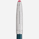 The cap and clip of the Meisterstück Doué LeGrand Teal Romeo & Juliet Rollerball Pen.