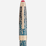 The cap and clip of the Meisterstück Solitaire LeGrand Teal Romeo & Juliet Rollerball Pen.