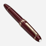 The Montblanc snowcap emblem at the crown of the Montblanc Meisterstück LeGrand Burgundy Red Fountain Pen F.