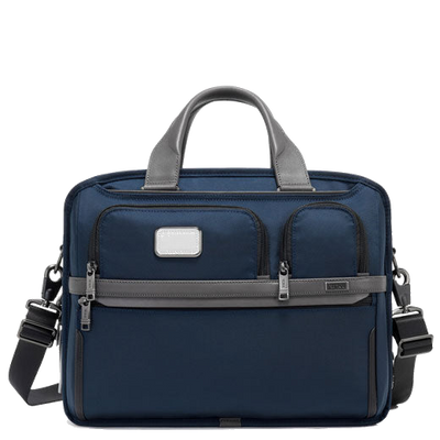 tumi navy alpha 3 expandable laptop briefcase