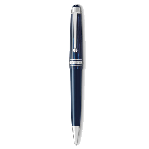 This Montblanc Meisterstück The Origin Collection Midsize Blue Ballpoint Pen has a gorgeous dark blue barrel with platinum coating.