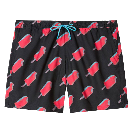 The Paul Smith black ice lolly printed swim shorts.