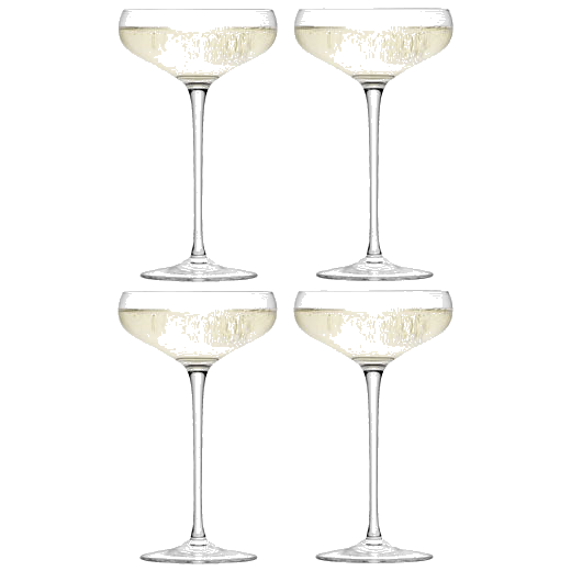 lsa signature wine champagne saucer set of 4