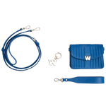 wolf 1834 marine blue mimi mini bag with wristlet detached