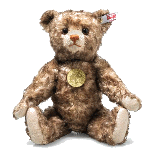 Steiff's Teddies for Tomorrow 1926 Brown Teddy Bear is stuffed with corn fibre and is made from soft linen plush.