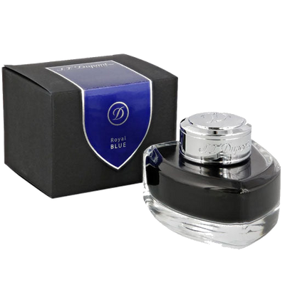 s t dupont royal blue ink bottle with box