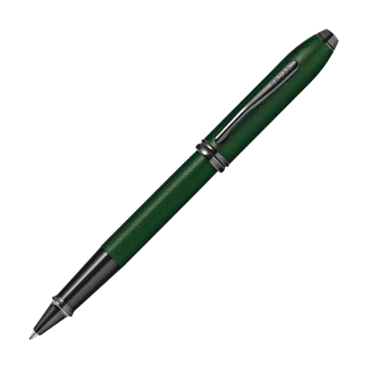 1 townsend matte green micro knurl rollerball pen at0045 63
