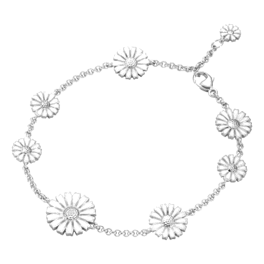 This White Daisy & Sterling Silver Bracelet by Georg Jensen looks great on its own or can be paired with other jewellery pieces from the Daisy range.
