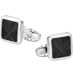 mnotblanc star cufflinks snowcap inlay