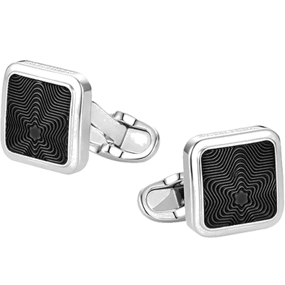 mnotblanc star cufflinks snowcap inlay