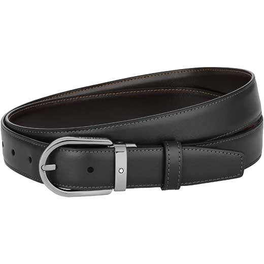 This Montblanc Business Line Horseshoe Ruthenium Pin Buckle Reversible Belt has been crafted out of cowhide.