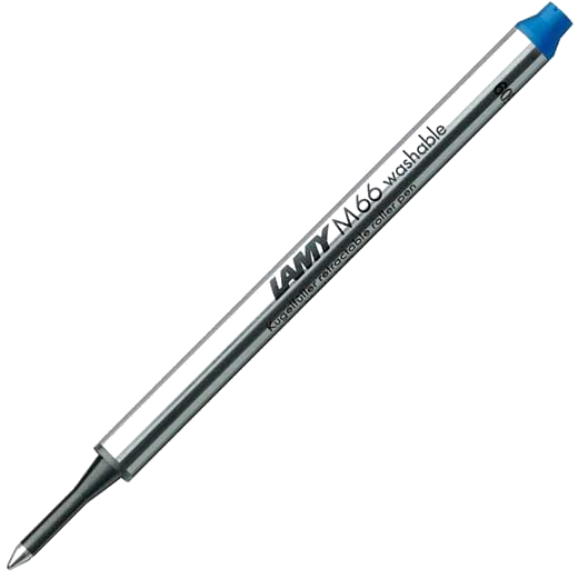 This LAMY M66 Rollerball refill uses blue ink.