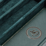 wolf 1834 ananlog shift vintage green watch strap tray logo