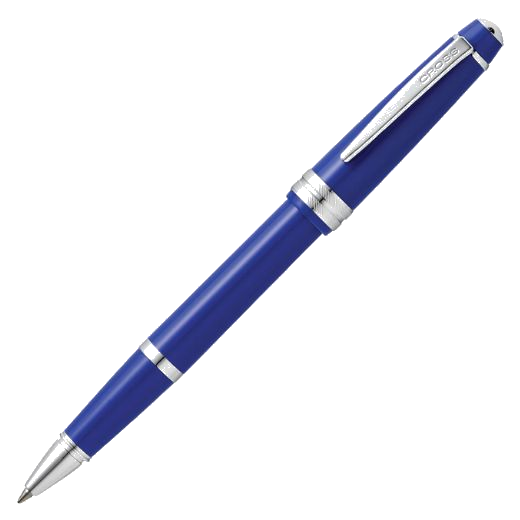 This Bailey Light Blue Rollerball Pen by Cross is made from glossy lacquer and polished silver trims.