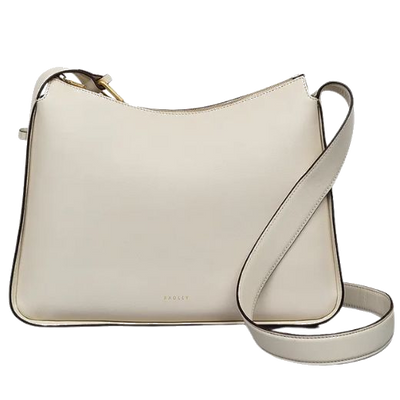 1 radley westwell lane chalk leather medium ziptop cross body bag 111450