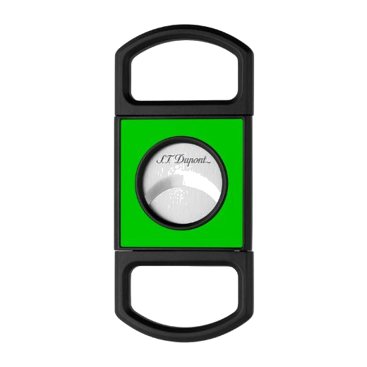 This Neon Green Cigar Cutter by S.T. Dupont has a contrasting neon green centre with matte black edges.