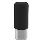 grained black leather cigar