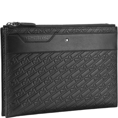 montblanc m gram 4810 black clutch bag with 2 compartments