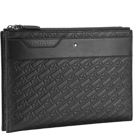 montblanc m gram 4810 black clutch bag with 2 compartments