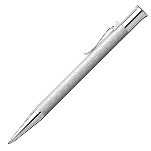 Graf von Faber-Castell Silver Guilloche Rhodium-Plated Ballpoint Pen.