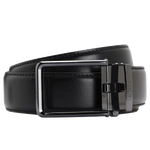 1 austin os35 italian leather black automatic belt with logo keeper 50537049 01 002