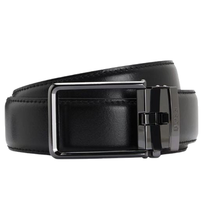1 austin os35 italian leather black automatic belt with logo keeper 50537049 01 002