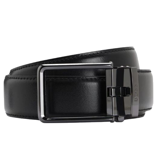 The Austin Os35 Italian Leather Black Automatic Belt with Logo Keeper by BOSS.